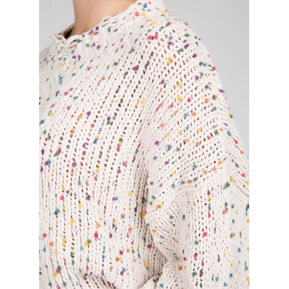 SHELLE Distressed Knit Sweater - CREAM - Picture 3 of 3